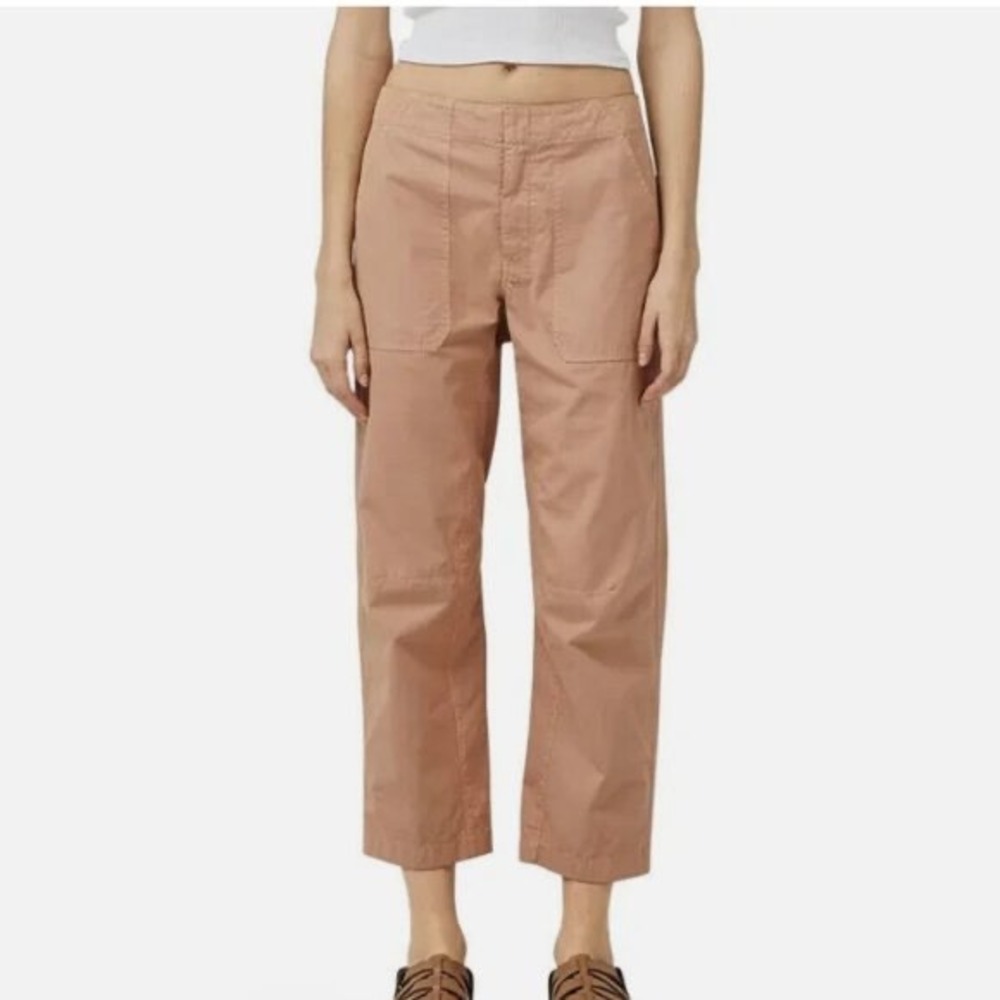 Rag & Bone Leyton Workwear Ankle Pants 10 Cotton Relaxed Utility Trouser Pink